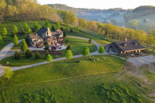 Timber Frame Custom-Built Home with High End Equestrian Barn on Acreage countryside group land and rural home experts