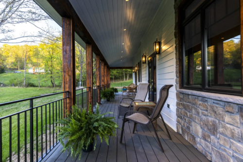 covered porch at ripple run farm for sale