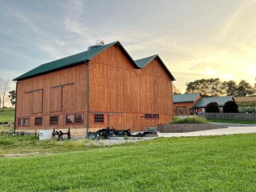 home for sale with bank barn in beaver falls pa for storage or events with paved driveway