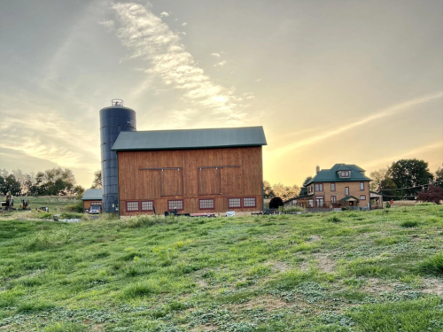 home for sale with bank barn in beaver falls pa for storage or events with silo and paved driveway